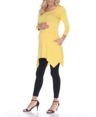 Shop White Mark Maternity Kayla Tunic Top In Yellow