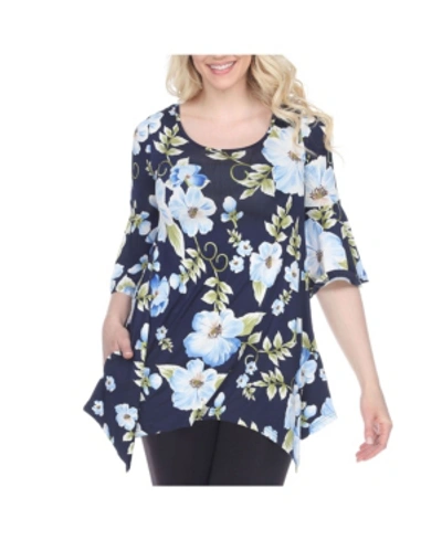 White Mark Women's Blanche Tunic Top In Blue