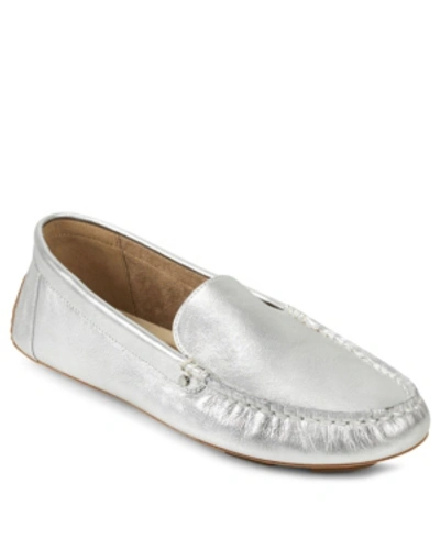 Shop Aerosoles Bleeker Slip On Loafer Women's Shoes In Silver Metallic