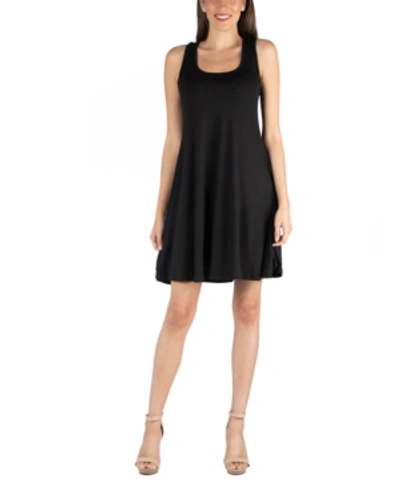 Shop 24seven Comfort Apparel A-line Fit And Flare Mini Dress In Black