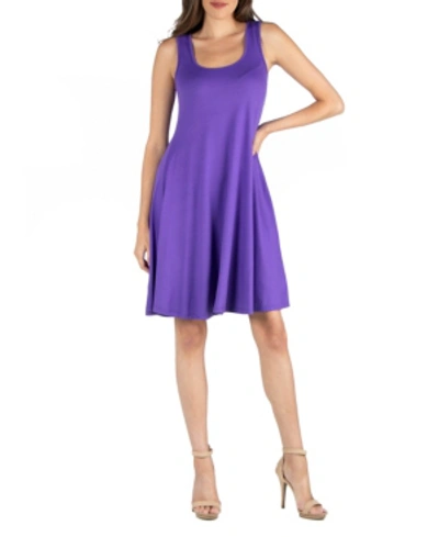 Shop 24seven Comfort Apparel A-line Fit And Flare Mini Dress In Purple