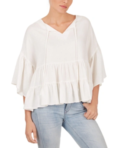 Shop Adyson Parker Tiered-hem Peasant Top In Opal White