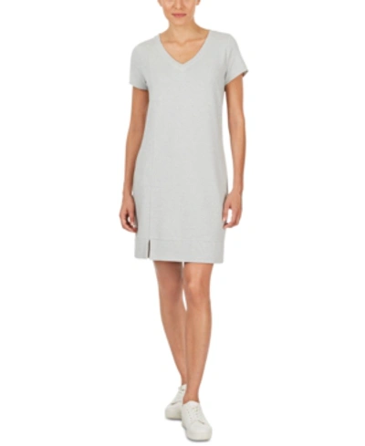 Shop Adyson Parker V-neck T-shirt Dress In Grey/white Heather