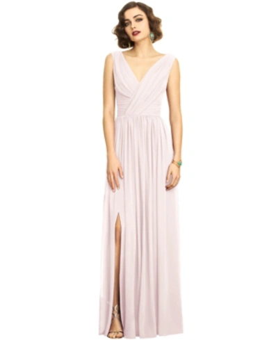 Shop Dessy Collection Shirred Chiffon Gown In Blush Pink