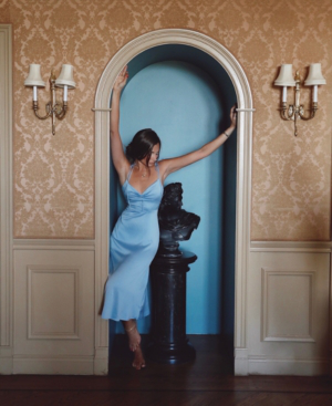 Danielle Bernstein Satin Midi Dress 