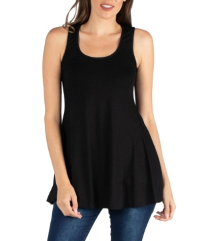 Shop 24seven Comfort Apparel Women's Scoop Neck Sleeveless Tunic Top In Black