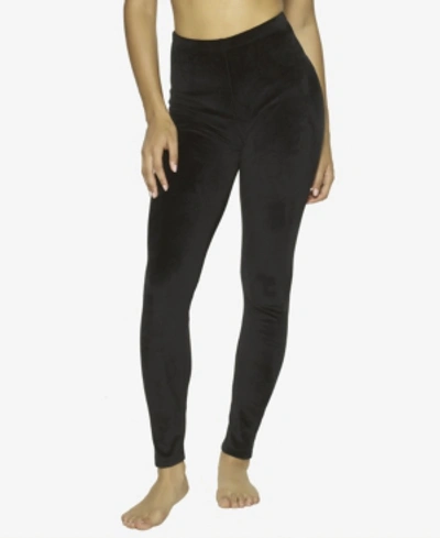 Felina Cozy Super Soft Velour Legging In Black