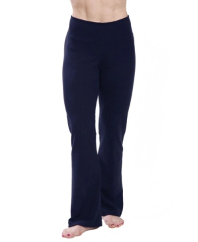 Shop American Fitness Couture Women's High Waist Comfortable Bootleg Yoga Pants In Navy