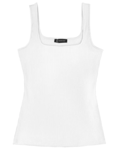 Inc International Concepts Women's Square Neck Rib Tank, Created For Macy's In Bright White