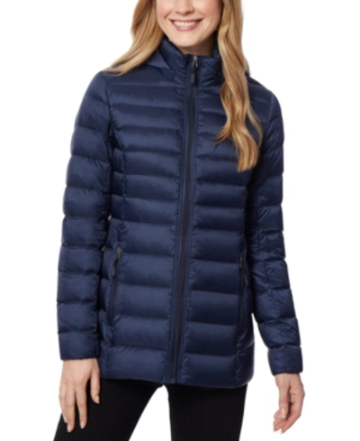 Shop 32 Degrees Packable Hooded Down Puffer Coat, Created For Macy's In Navy Night