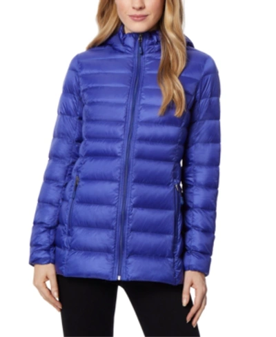 Shop 32 Degrees Packable Hooded Down Puffer Coat, Created For Macy's In Dark Lapis