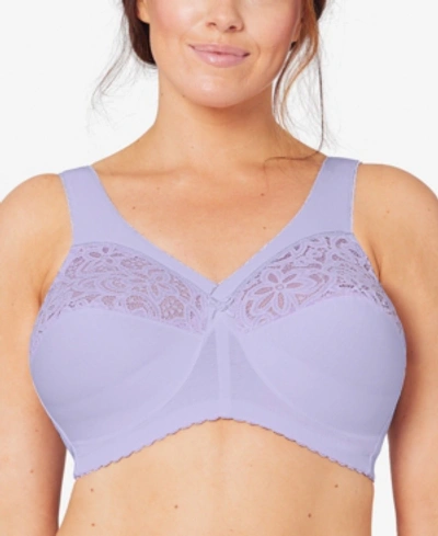 Shop Glamorise Women's Full Figure Plus Size Magiclift Cotton Wirefree Support Bra In Purple