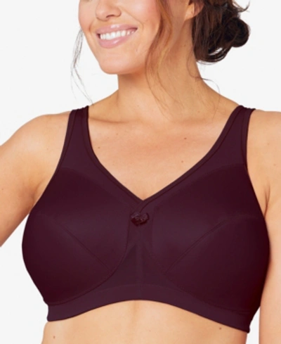 Shop Glamorise Magiclift Active Support Bra In Wine