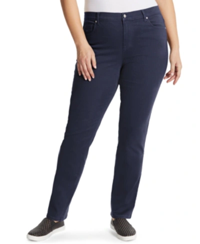 Shop Gloria Vanderbilt Women's Plus Amanda Short Length Jean In Marine Navy