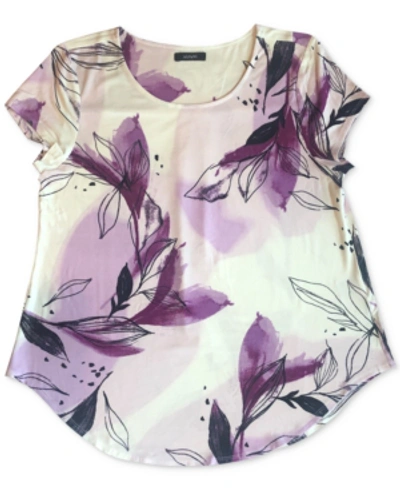 Shop Alfani Printed T-shirt, Created For Macy's In Whirl Foliage