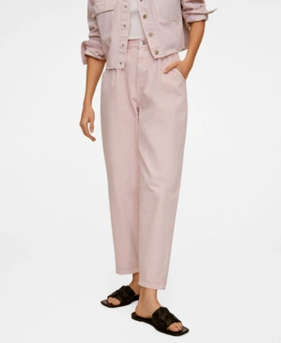 Mango Women's Slouchy Regina Jeans In Pink | ModeSens