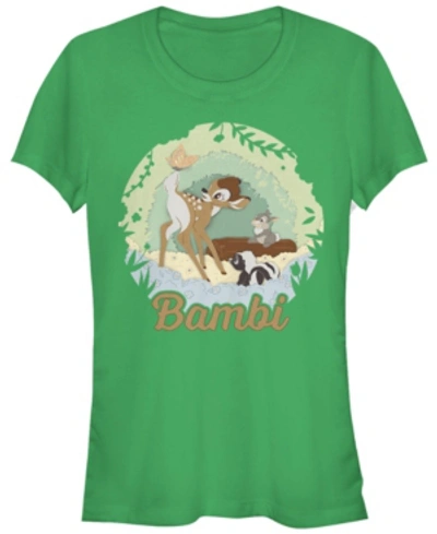 Shop Fifth Sun Juniors Bambi Papercut Short Sleeve T-shirt In Kelly Green