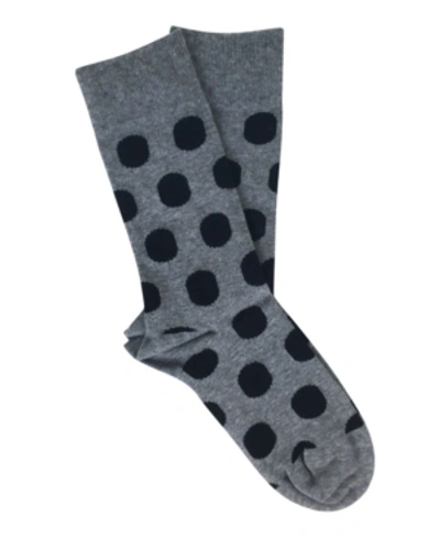 Shop Love Sock Company Big Polka Organic Cotton Polka Dots Crew Socks In Dark Gray