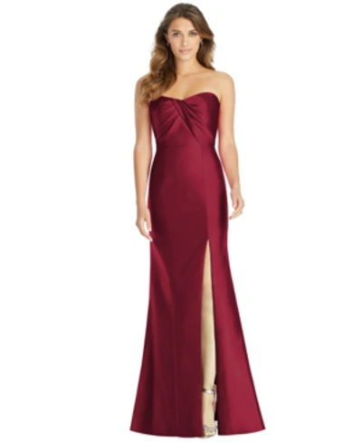Shop Alfred Sung Strapless Sweetheart Gown In Burgundy