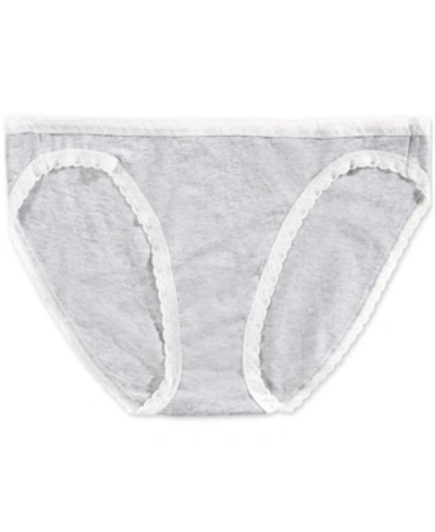 Shop Jenni Women's Lace-trim Bikini Underwear, Created For Macy's In Sleep Grey Hthr