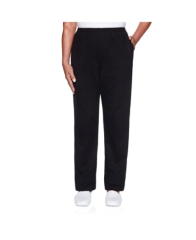 Shop Alfred Dunner Women's Classic French Terry Proportioned Medium Pant In Black