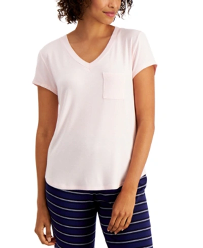 Shop Alfani Ultra-soft Knit Pajama Top, Created For Macy's In Hawthorn Rose