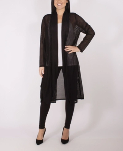 Shop Ny Collection Long Sleeve Foldover Shawl Collar Duster In Black