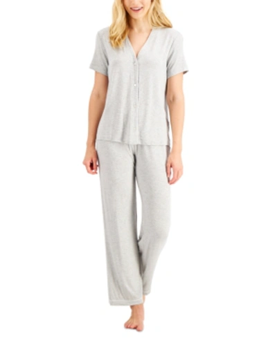 Shop Alfani Short-sleeve Pajama Set, Created For Macy's In Dash Dot