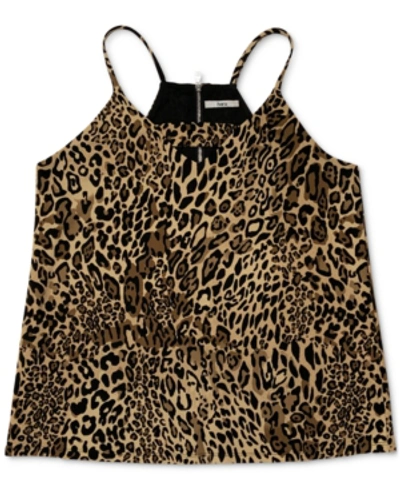 Shop Bar Iii Zip Back Cheetah-printed Camisole, Created For Macy's
