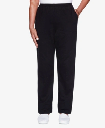 Shop Alfred Dunner Women's Classic French Terry Proportioned Short Pant In Black