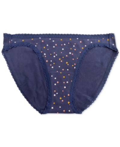 Jenni Women's Star-print Bikini Underwear, Created For Macy's In Navy Sail