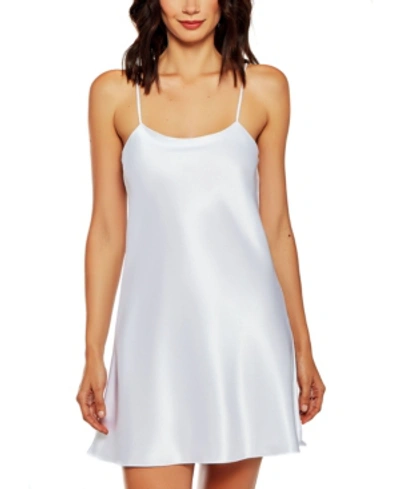 Shop Icollection Women's Marina Lux Sleeveless Satin Chemise In White