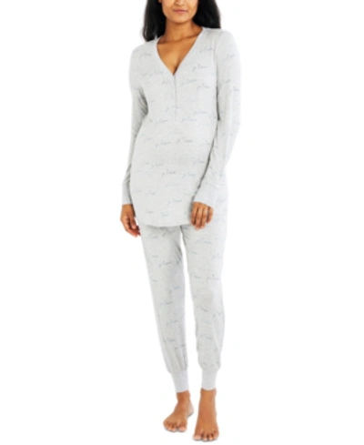 Shop A Pea In The Pod Maternity Pajama Set In Heather Grey