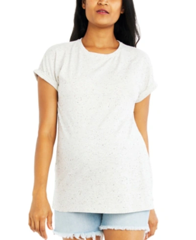 Shop A Pea In The Pod Maternity Boyfriend T-shirt In White W-black Neps