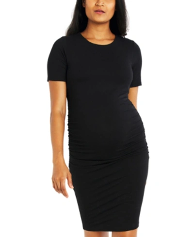 Shop A Pea In The Pod Luxe Side Ruched Maternity Dress In Black