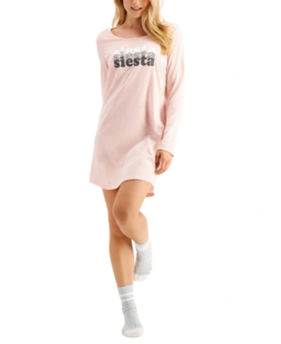 Shop Jenni 2-pc. Sleep Shirt & Socks Set, Created For Macy's In Siesta