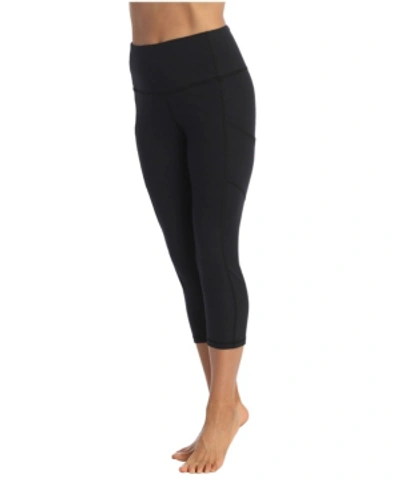 Shop American Fitness Couture High Waist 3/4 Length Pocket Compression Leggings In Black