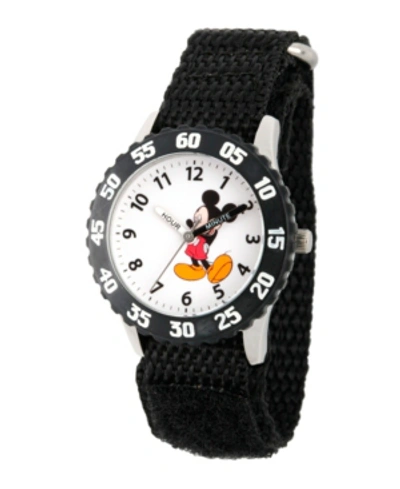 Shop Ewatchfactory Disney Mickey Mouse Boys' Stainless Steel Time Teacher Watch In Black