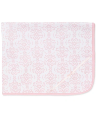 Shop Little Me Baby Girls Damask Scroll Print Cotton Blanket In Pink Multi