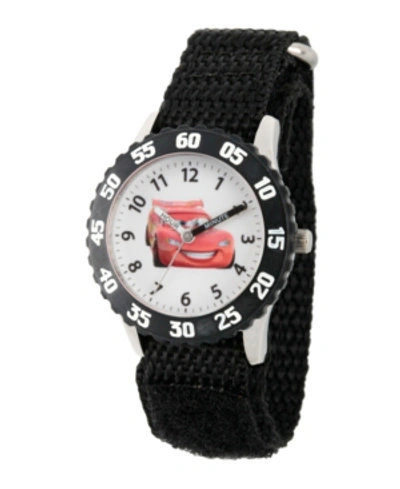 Shop Ewatchfactory Disney Cars Lightning Mcqueen Boys' Stainless Steel Time Teacher Watch In Black