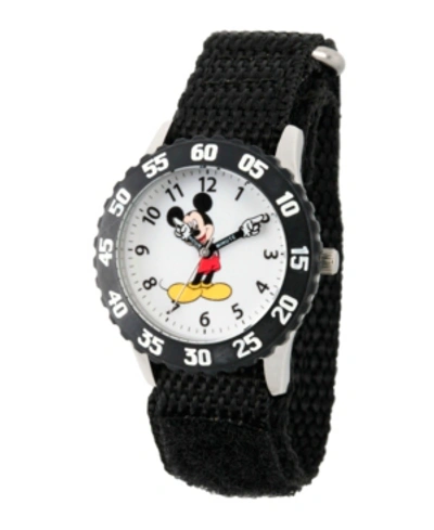 Shop Ewatchfactory Disney Mickey Mouse Boys' Stainless Steel Time Teacher Watch In Black