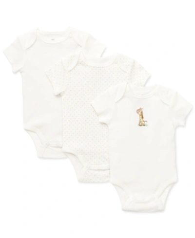 Shop Little Me Baby Boys Or Baby Girls Giraffe Bodysuits, Pack Of 3 In Ivory