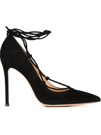 Gianvito Rossi Femì Lace-up Suede Pumps