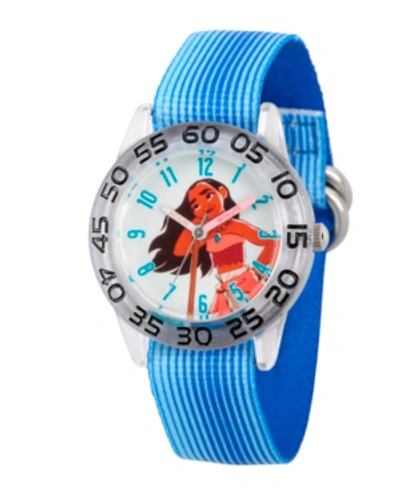 Shop Ewatchfactory Disney Moana Girls' Clear Plastic Time Teacher Watch In Blue