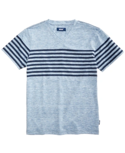 Shop Univibe Big Boys Martinez Tonal Striped V-neck T-shirt In Blue