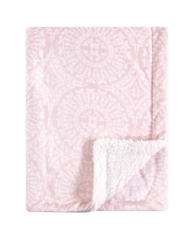 Shop Yoga Sprout Mink Blanket With Sherpa Backing, One Size In Scroll