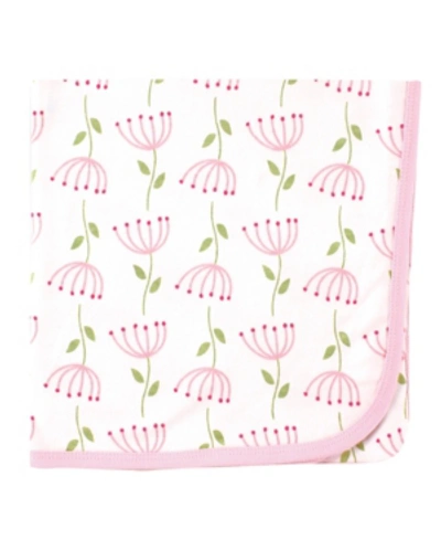Shop Touched By Nature Organic Cotton Receiving/swaddle Blanket, One Size In Flower