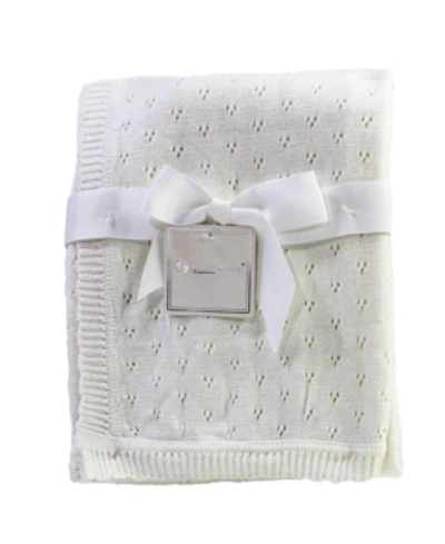 Shop Baby Mode Signature 3 Stories Trading Pointelle Layette Baby Blanket In Cream