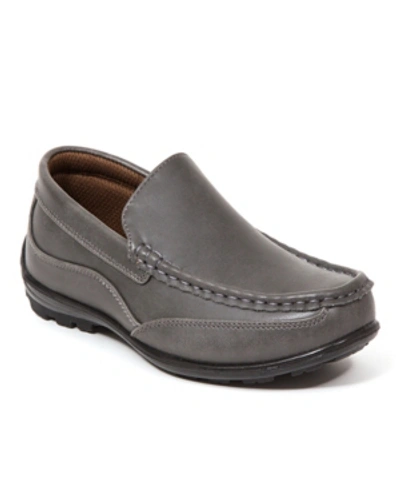 Shop Deer Stags Little And Big Boys Booster Driving Moc Style Dress Comfort Loafer In Charcoal