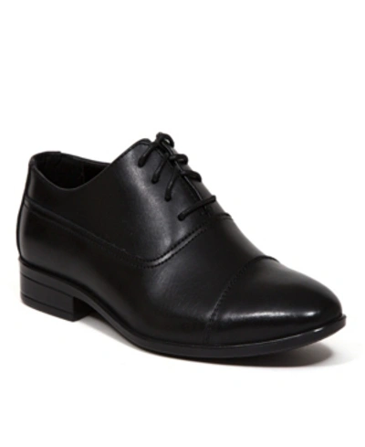 Shop Deer Stags Little And Big Boys Alver Classic Cap Toe Bal Dress Comfort Oxford In Black